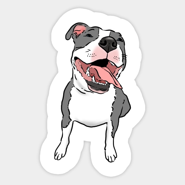 Happy Smiling Pitbull Sticker by sockdogs